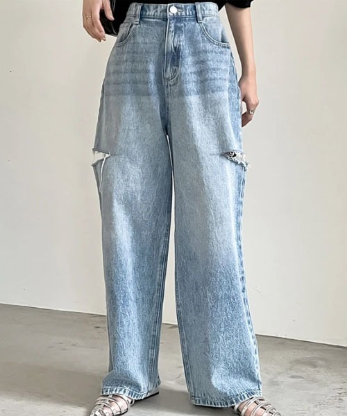 urge:(アージコロン )の「【URGE:】サイド カット デニム パンツ(デニムパンツ・レディース・ブルー・X-LARGE/LARGE/MEDIUM/SMALL)」の5枚目の写真