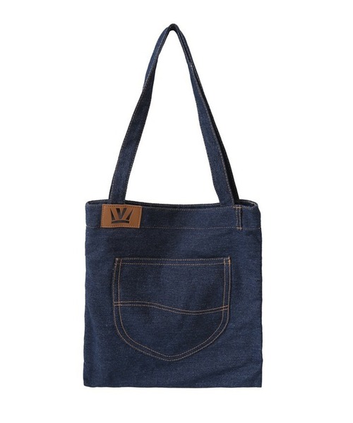 セール】【SETUP7】デニムショルダートート バックポケットデザイン A4