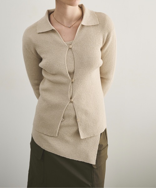 セール】襟付きスラブリブニット（ニット/セーター）｜LOSCa（ロスカ