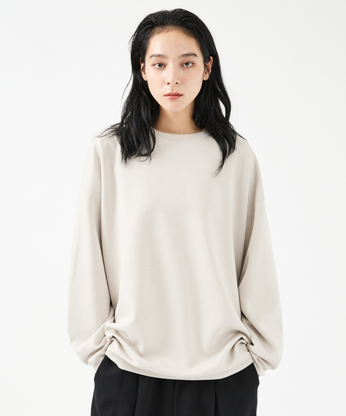 FORTUNA HOMME(フォルトゥナオム)の「【FORTUNA/フォルトゥナ】ECOTECコクーンシルエットロングTシャツ/ユニセックス【WEB限定】(Tシャツ/カットソー・メンズ・ブラック/ホワイト/グレイッシュベージュ・L/M)」の17枚目の写真