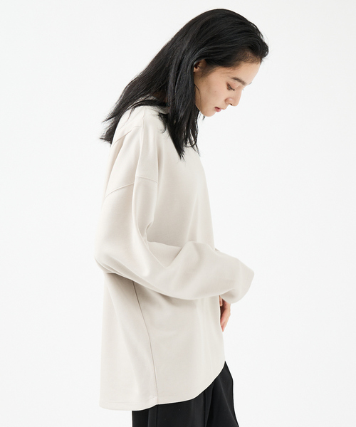 FORTUNA HOMME(フォルトゥナオム)の「【FORTUNA/フォルトゥナ】ECOTECコクーンシルエットロングTシャツ/ユニセックス【WEB限定】(Tシャツ/カットソー・メンズ・ブラック/ホワイト/グレイッシュベージュ・L/M)」の18枚目の写真