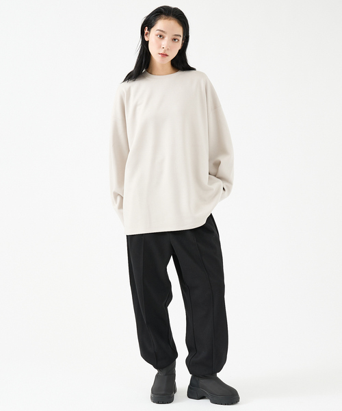 FORTUNA HOMME(フォルトゥナオム)の「【FORTUNA/フォルトゥナ】ECOTECコクーンシルエットロングTシャツ/ユニセックス【WEB限定】(Tシャツ/カットソー・メンズ・ブラック/ホワイト/グレイッシュベージュ・L/M)」の20枚目の写真