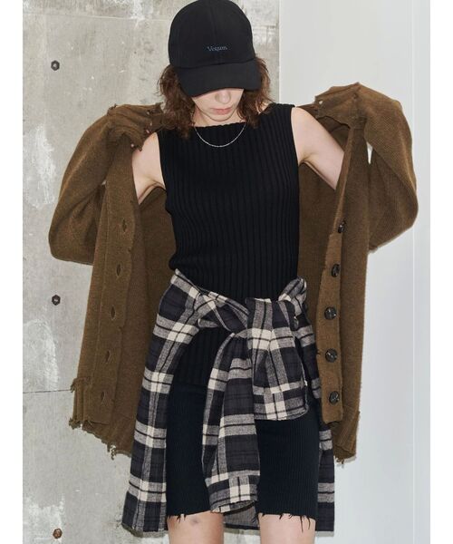 VEQUM（VEQUM）の「【VEQUM】SHETLAND WOOL CLUSH CD（カーディガン/ボレロ・レディース・グレー/ブラウン/ベージュ・FREE）」の7枚目の写真
