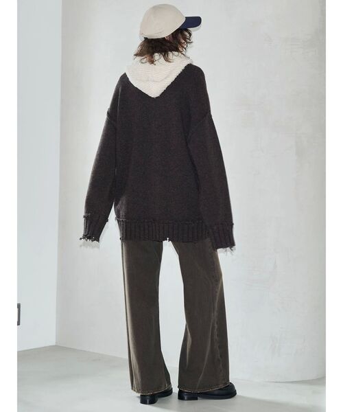 VEQUM（VEQUM）の「【VEQUM】SHETLAND WOOL CLUSH CD（カーディガン/ボレロ・レディース・グレー/ブラウン/ベージュ・FREE）」の17枚目の写真