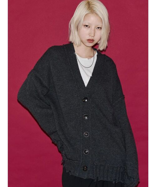 VEQUM（VEQUM）の「【VEQUM】SHETLAND WOOL CLUSH CD（カーディガン/ボレロ・レディース・グレー/ブラウン/ベージュ・FREE）」の18枚目の写真