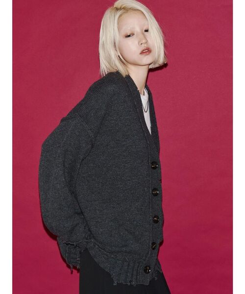 VEQUM（VEQUM）の「【VEQUM】SHETLAND WOOL CLUSH CD（カーディガン/ボレロ・レディース・グレー/ブラウン/ベージュ・FREE）」の20枚目の写真