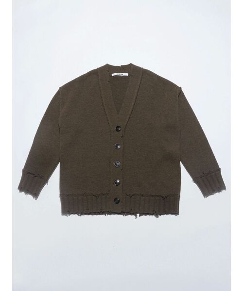 VEQUM（VEQUM）の「【VEQUM】SHETLAND WOOL CLUSH CD（カーディガン/ボレロ・レディース・グレー/ブラウン/ベージュ・FREE）」の4枚目の写真