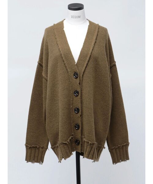 VEQUM（VEQUM）の「【VEQUM】SHETLAND WOOL CLUSH CD（カーディガン/ボレロ・レディース・グレー/ブラウン/ベージュ・FREE）」の5枚目の写真