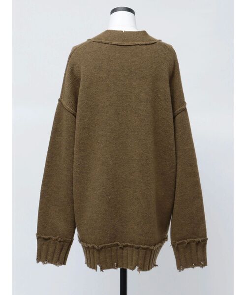 VEQUM（VEQUM）の「【VEQUM】SHETLAND WOOL CLUSH CD（カーディガン/ボレロ・レディース・グレー/ブラウン/ベージュ・FREE）」の7枚目の写真