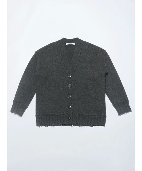 VEQUM（VEQUM）の「【VEQUM】SHETLAND WOOL CLUSH CD（カーディガン/ボレロ・レディース・グレー/ブラウン/ベージュ・FREE）」の2枚目の写真