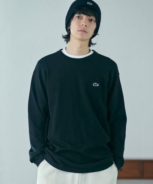 LACOSTE(ラコステ)の「サスティナブルニットTシャツ(Tシャツ/カットソー・メンズ・ブラック/ホワイト/ダークインディゴブルー/チャコール・2/4/3/5)」の5枚目の写真