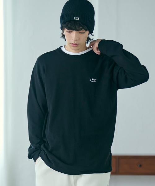 LACOSTE(ラコステ)の「サスティナブルニットTシャツ(Tシャツ/カットソー・メンズ・ブラック/ホワイト/ダークインディゴブルー/チャコール・2/4/3/5)」の6枚目の写真
