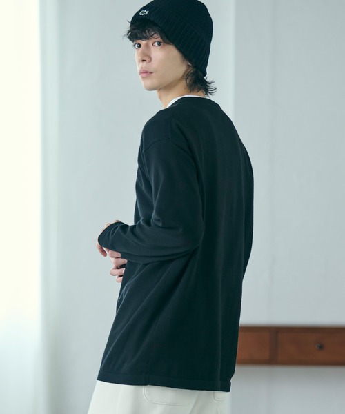 LACOSTE(ラコステ)の「サスティナブルニットTシャツ(Tシャツ/カットソー・メンズ・ブラック/ホワイト/ダークインディゴブルー/チャコール・2/4/3/5)」の8枚目の写真