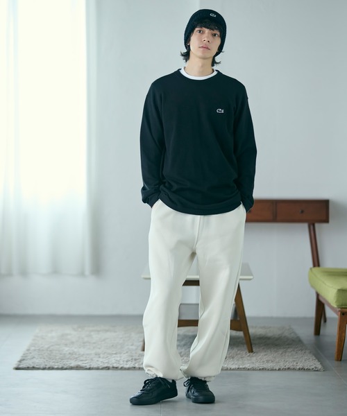 LACOSTE(ラコステ)の「サスティナブルニットTシャツ(Tシャツ/カットソー・メンズ・ブラック/ホワイト/ダークインディゴブルー/チャコール・2/4/3/5)」の10枚目の写真