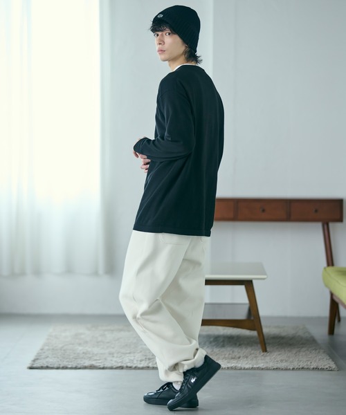 LACOSTE(ラコステ)の「サスティナブルニットTシャツ(Tシャツ/カットソー・メンズ・ブラック/ホワイト/ダークインディゴブルー/チャコール・2/4/3/5)」の13枚目の写真