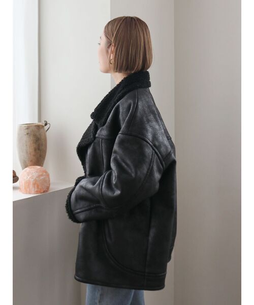 Ungrid（アングリッド）の「フェイクムートンルーズブルゾン（ブルゾン・レディース・ブラック/ダークブラウン・MEDIUM/SMALL）」の12枚目の写真