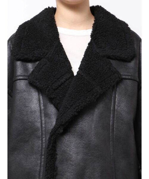 Ungrid（アングリッド）の「フェイクムートンルーズブルゾン（ブルゾン・レディース・ブラック/ダークブラウン・MEDIUM/SMALL）」の22枚目の写真