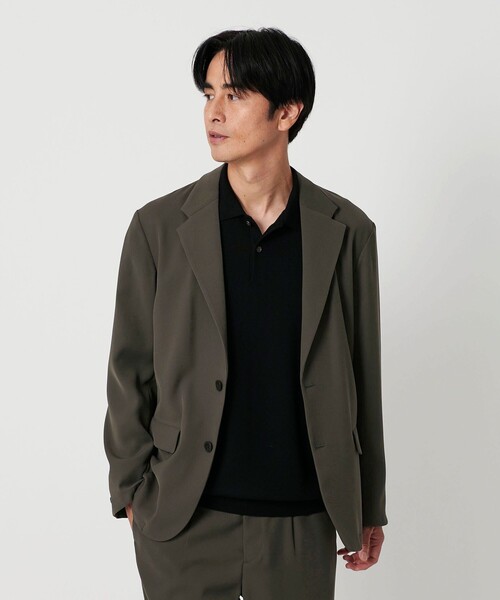 BEAUTY&YOUTH UNITED ARROWS（ビューティーアンドユースユナイテッドアローズ）の「トリコチン ポリエステル 2B コンフォートジャケット セットアップ対応可能（テーラードジャケット・メンズ・オリーブ/ネイビー・S/L/XL/M）」の3枚目の写真