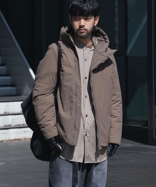 ジャケット・アウター y HideandSeek - Nylon Zip Jacket(24aw) - BLK × WHT / ナイロン ジップ