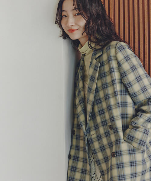 N.（N. Natural Beauty Basic）（エヌエヌナチュラルビューティーベーシック）の「チェックジャケット（テーラードジャケット・レディース・ベージュ系その他/ブラウン・MEDIUM）」の2枚目の写真