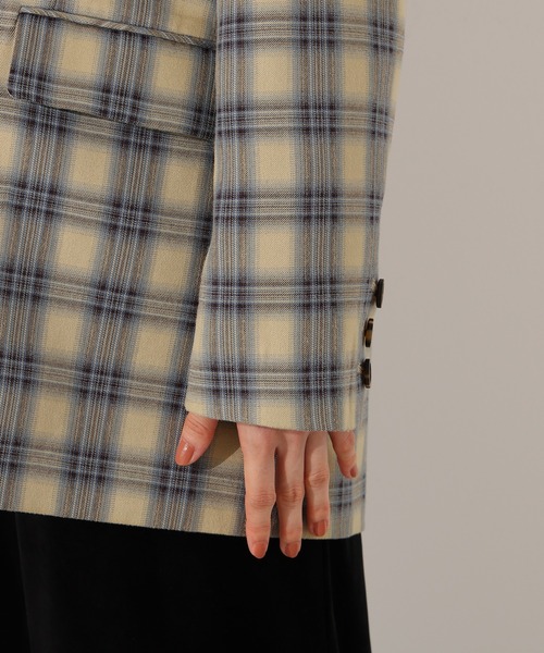 N.（N. Natural Beauty Basic）（エヌエヌナチュラルビューティーベーシック）の「チェックジャケット（テーラードジャケット・レディース・ベージュ系その他/ブラウン・MEDIUM）」の19枚目の写真