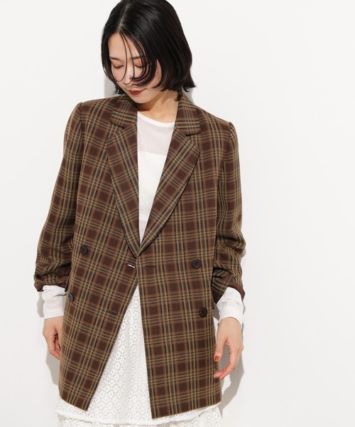 N.（N. Natural Beauty Basic）（エヌエヌナチュラルビューティーベーシック）の「チェックジャケット（テーラードジャケット・レディース・ベージュ系その他/ブラウン・MEDIUM）」の12枚目の写真