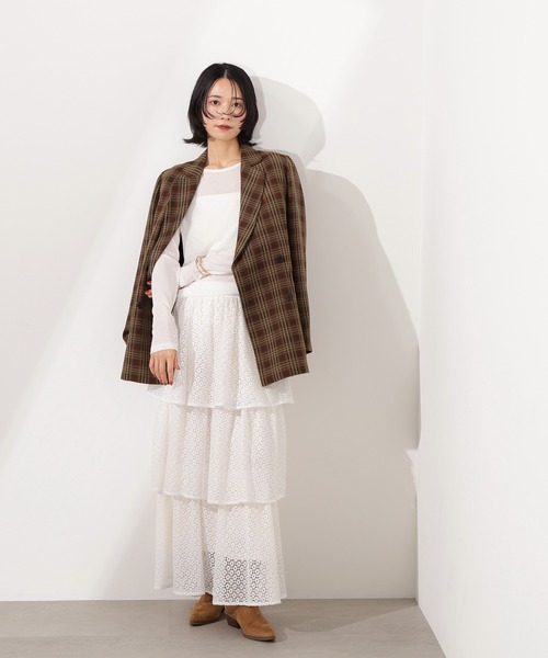 N.（N. Natural Beauty Basic）（エヌエヌナチュラルビューティーベーシック）の「チェックジャケット（テーラードジャケット・レディース・ベージュ系その他/ブラウン・MEDIUM）」の13枚目の写真