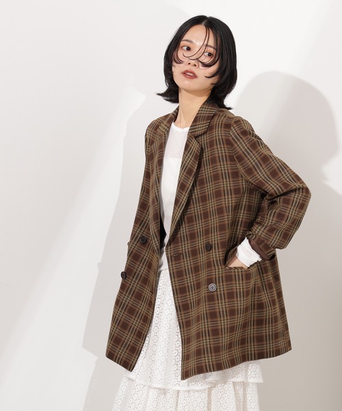 N.（N. Natural Beauty Basic）（エヌエヌナチュラルビューティーベーシック）の「チェックジャケット（テーラードジャケット・レディース・ベージュ系その他/ブラウン・MEDIUM）」の15枚目の写真