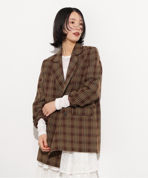 N.（N. Natural Beauty Basic）（エヌエヌナチュラルビューティーベーシック）の「チェックジャケット（テーラードジャケット・レディース・ベージュ系その他/ブラウン・MEDIUM）」の16枚目の写真