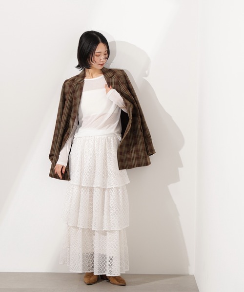 N.（N. Natural Beauty Basic）（エヌエヌナチュラルビューティーベーシック）の「チェックジャケット（テーラードジャケット・レディース・ベージュ系その他/ブラウン・MEDIUM）」の7枚目の写真