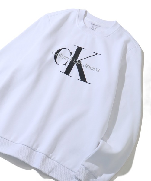 Calvin Klein(カルバン・クライン)の「【Calvin Klein/カルバンクライン】 MONOLOGO LOGO JEANS CREW NECK SWEATSHIRT/モノグラム プリント クルーネック スウェット トレーナー(スウェット・メンズ・ブラック/ホワイト・S/M/L/XL)」の2枚目の写真