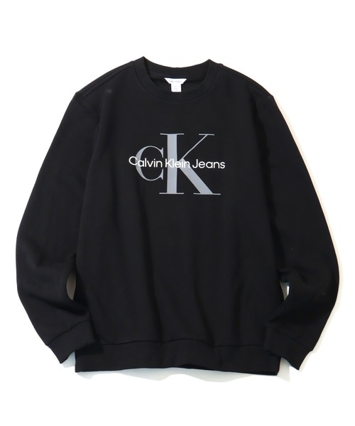 Calvin Klein(カルバン・クライン)の「【Calvin Klein/カルバンクライン】 MONOLOGO LOGO JEANS CREW NECK SWEATSHIRT/モノグラム プリント クルーネック スウェット トレーナー(スウェット・メンズ・ブラック/ホワイト・S/M/L/XL)」の4枚目の写真