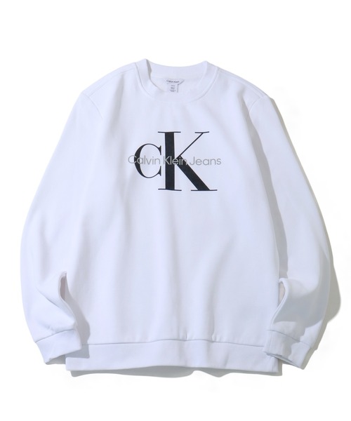 Calvin Klein(カルバン・クライン)の「【Calvin Klein/カルバンクライン】 MONOLOGO LOGO JEANS CREW NECK SWEATSHIRT/モノグラム プリント クルーネック スウェット トレーナー(スウェット・メンズ・ブラック/ホワイト・S/M/L/XL)」の3枚目の写真