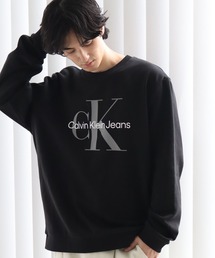 CORPUS　SELECT（コーパストーキョー）の「【Calvin Klein/カルバンクライン】 MONOLOGO LOGO JEANS CREW NECK SWEATSHIRT/モノグラム プリント クルーネック スウェット トレーナー（スウェット）」