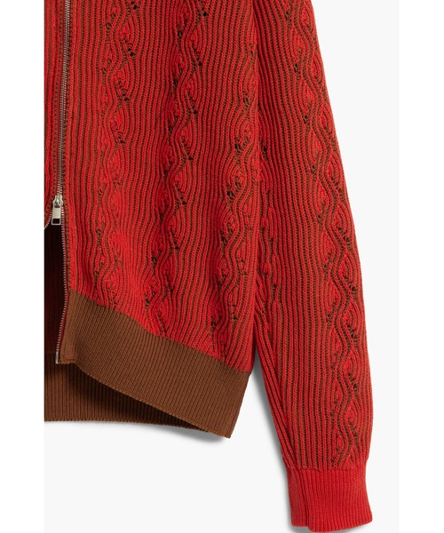Desigual(デシグアル)の「コントラスト ケーブル編み ジップアップ ニット(ニット/セーター・メンズ・レッド・M/S/L/XL)」の4枚目の写真