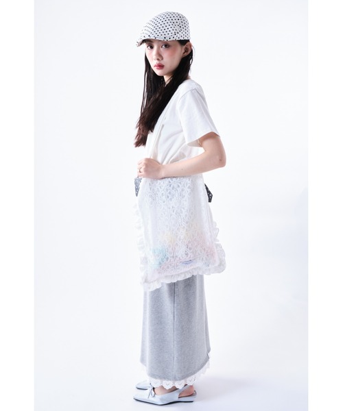 Smyeon(スミョン)の「Lace frill totebag/レースフリルトートバッグ(トートバッグ・レディース・ホワイト・FREE)」の4枚目の写真