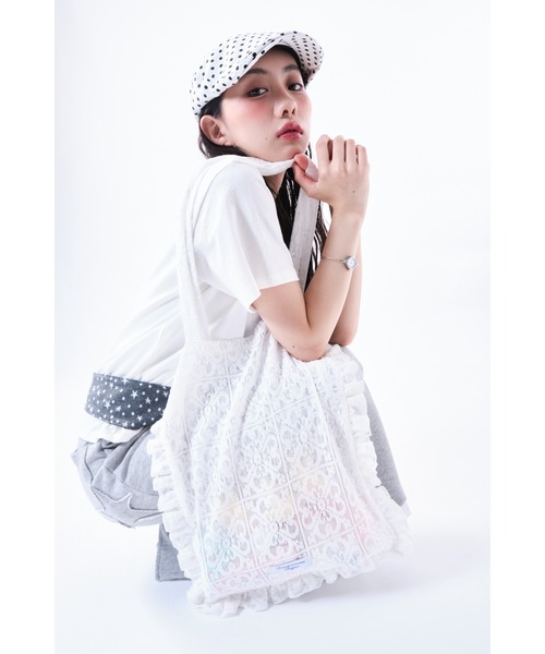 Smyeon（スミョン）の「Lace frill totebag/レースフリルトートバッグ