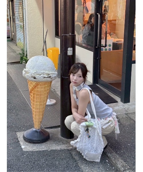 Smyeon(スミョン)の「Lace frill totebag/レースフリルトートバッグ(トートバッグ・レディース・ホワイト・FREE)」の11枚目の写真
