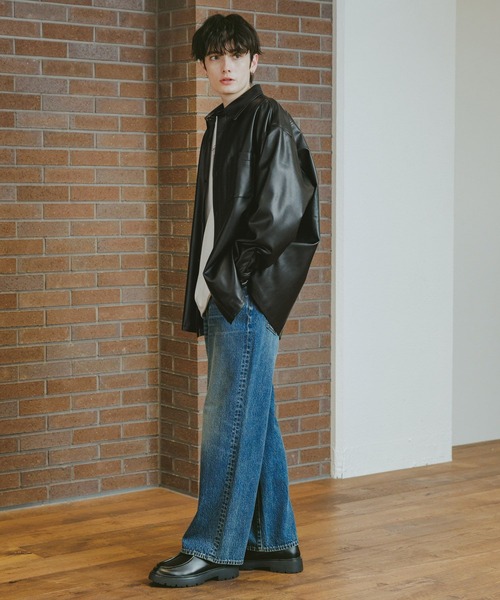 RAGEBLUE(レイジブルー)の「シンセティックレザー/ビッグシャツ(シャツ/ブラウス・メンズ・ブラウン/ブラック・MEDIUM/LARGE)」の4枚目の写真
