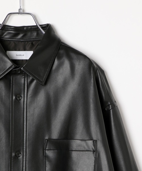 RAGEBLUE(レイジブルー)の「シンセティックレザー/ビッグシャツ(シャツ/ブラウス・メンズ・ブラウン/ブラック・MEDIUM/LARGE)」の17枚目の写真