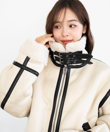 値下げしました⭐︎ムートンコート　ロング　ベージュ　フリンジ ムートンコート レディース 本革 ラム リバーシブル ロング