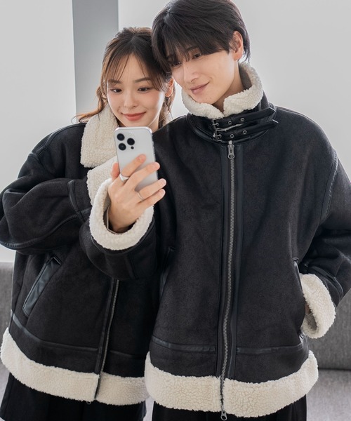 LUCY（ルーシー）の「LUCY/B-3ジャケット（ムートンコート・メンズ・ブラウン/ライトベージュ/ブラック・MEDIUM/LARGE）」の17枚目の写真