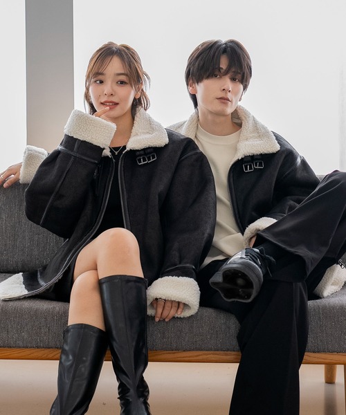 LUCY（ルーシー）の「LUCY/B-3ジャケット（ムートンコート・メンズ・ブラウン/ライトベージュ/ブラック・MEDIUM/LARGE）」の22枚目の写真