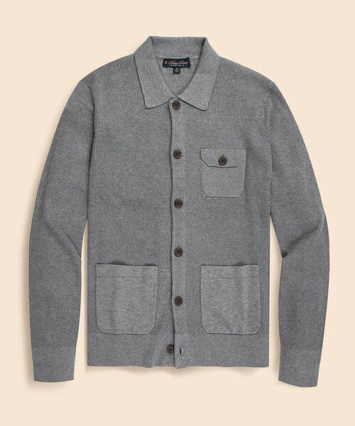BROOKS BROTHERS(ブルックスブラザーズ)の「スーピマコットン リブニット チョアジャケットセーター(カーディガン/ボレロ・メンズ・ブルー/グレー・MEDIUM/X-LARGE/LARGE/SMALL)」の2枚目の写真