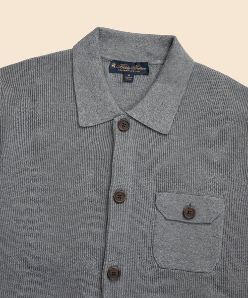 BROOKS BROTHERS(ブルックスブラザーズ)の「スーピマコットン リブニット チョアジャケットセーター(カーディガン/ボレロ・メンズ・ブルー/グレー・MEDIUM/X-LARGE/LARGE/SMALL)」の3枚目の写真