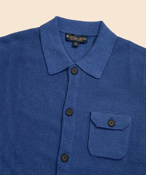 BROOKS BROTHERS(ブルックスブラザーズ)の「スーピマコットン リブニット チョアジャケットセーター(カーディガン/ボレロ・メンズ・ブルー/グレー・MEDIUM/X-LARGE/LARGE/SMALL)」の4枚目の写真