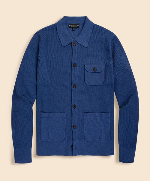 BROOKS BROTHERS(ブルックスブラザーズ)の「スーピマコットン リブニット チョアジャケットセーター(カーディガン/ボレロ・メンズ・ブルー/グレー・MEDIUM/X-LARGE/LARGE/SMALL)」の5枚目の写真