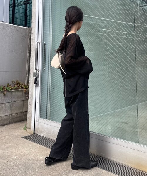 CIAOPANIC TYPY（チャオパニックティピー）の「前後2wayメランジシアーストライプリボンカーデ（Tシャツ/カットソー・レディース・グレー/オフホワイト/ブラック・ONE SIZE）」の22枚目の写真