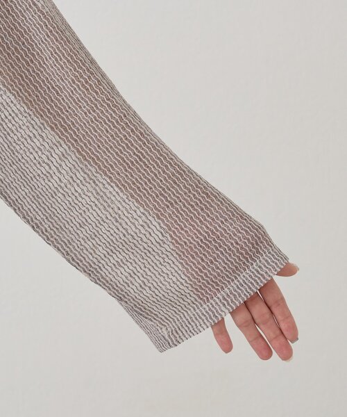 CIAOPANIC TYPY（チャオパニックティピー）の「前後2wayメランジシアーストライプリボンカーデ（Tシャツ/カットソー・レディース・グレー/オフホワイト/ブラック・ONE SIZE）」の8枚目の写真