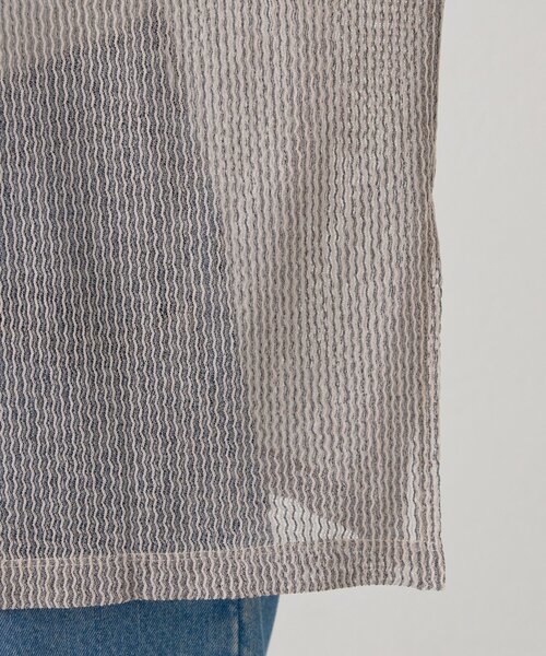 CIAOPANIC TYPY（チャオパニックティピー）の「前後2wayメランジシアーストライプリボンカーデ（Tシャツ/カットソー・レディース・グレー/オフホワイト/ブラック・ONE SIZE）」の9枚目の写真